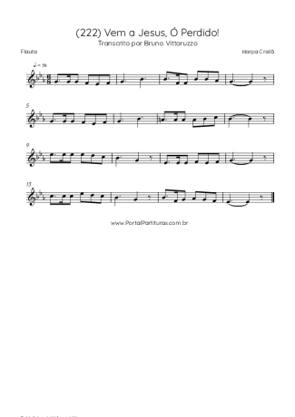 Harpa Cristã (222) Vem A Jesus Ó Perdido! score for Flute