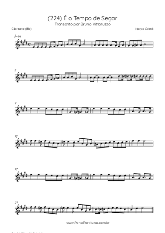 Harpa Cristã (224) É O Tempo De Segar score for Clarinet (Bb)