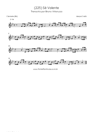 Harpa Cristã (225) Sê Valente score for Clarinet (Bb)