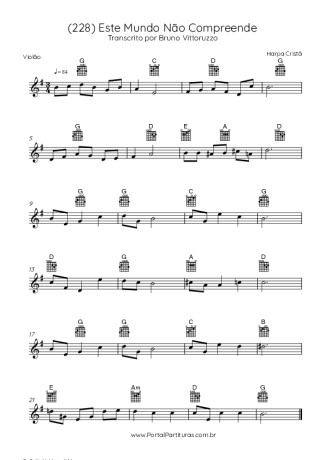 Harpa Cristã (228) Este Mundo Não Compreende score for Acoustic Guitar