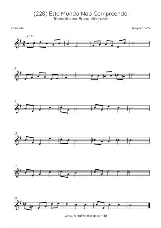 Harpa Cristã (228) Este Mundo Não Compreende score for Clarinet (C)