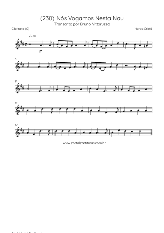 Harpa Cristã (230) Nós Vogamos Nesta Nau score for Clarinet (C)