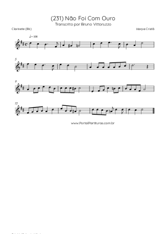 Harpa Cristã (231) Não Foi Com Ouro score for Clarinet (Bb)