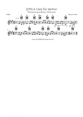 Harpa Cristã (233) A Ceia Do Senhor score for Acoustic Guitar