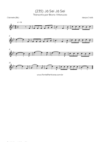 Harpa Cristã (235) Já Sei Já Sei score for Clarinet (Bb)