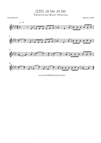 Harpa Cristã (235) Já Sei Já Sei score for Clarinet (C)