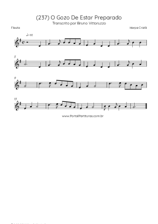 Harpa Cristã (237) O Gozo De Estar Preparado score for Flute