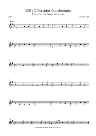 Harpa Cristã (238) Ó Pecador Desalentado score for Flute