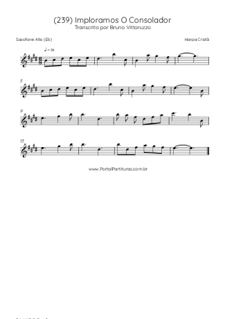 Harpa Cristã (239) Imploramos O Consolador score for Alto Saxophone
