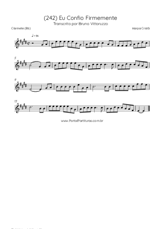 Harpa Cristã (242) Eu Confio Firmemente score for Clarinet (Bb)