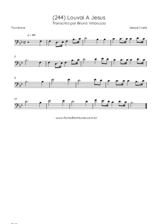 Harpa Cristã (244) Louvai A Jesus score for Trombone
