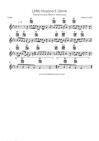 Harpa Cristã (248) Hosana E Glória score for Acoustic Guitar