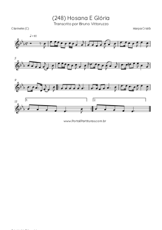 Harpa Cristã (248) Hosana E Glória score for Clarinet (C)