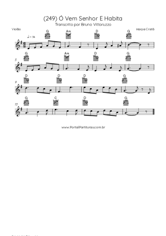 Harpa Cristã (249) Ó Vem Senhor E Habita score for Acoustic Guitar