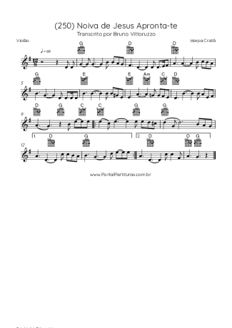 Harpa Cristã (250) Noiva De Jesus Apronta-te score for Acoustic Guitar