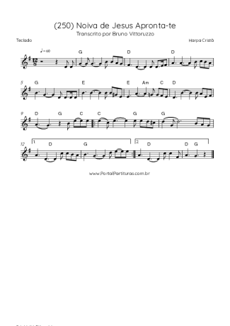Harpa Cristã (250) Noiva De Jesus Apronta-te score for Keyboard