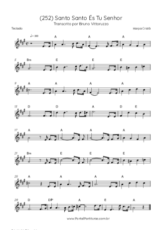 Harpa Cristã (252) Santo Santo És Tu Senhor score for Keyboard