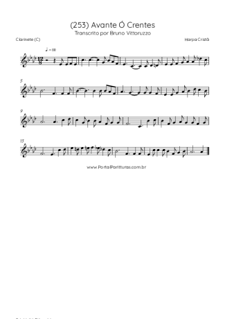Harpa Cristã (253) Avante Ó Crentes score for Clarinet (C)