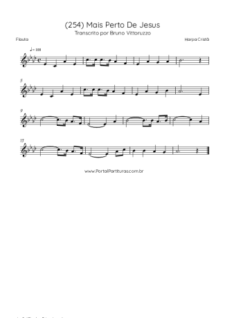 Harpa Cristã (254) Mais Perto De Jesus score for Flute