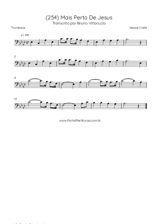 Harpa Cristã (254) Mais Perto De Jesus score for Trombone