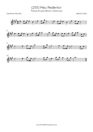 Harpa Cristã (255) Meu Redentor score for Alto Saxophone