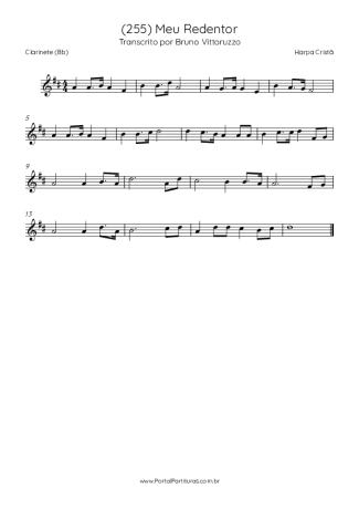Harpa Cristã (255) Meu Redentor score for Clarinet (Bb)