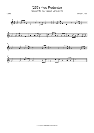 Harpa Cristã (255) Meu Redentor score for Harmonica