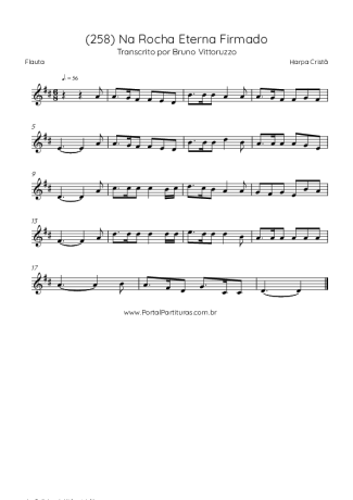 Harpa Cristã (258) Na Rocha Eterna Firmado score for Flute