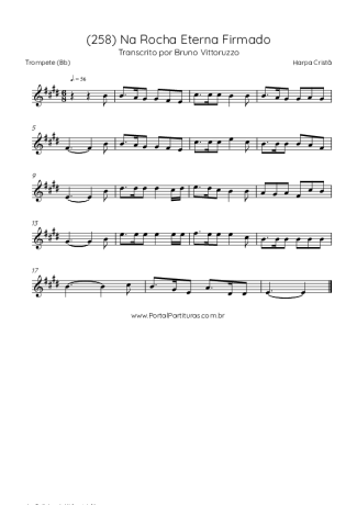 Harpa Cristã (258) Na Rocha Eterna Firmado score for Trumpet