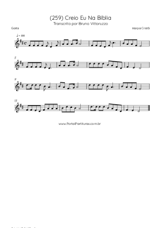Harpa Cristã (259) Creio Eu Na Bíblia score for Harmonica