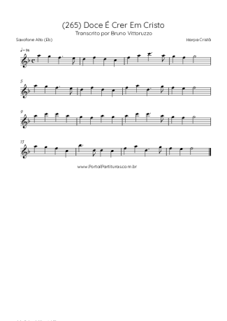 Harpa Cristã (265) Doce É Crer Em Cristo score for Alto Saxophone