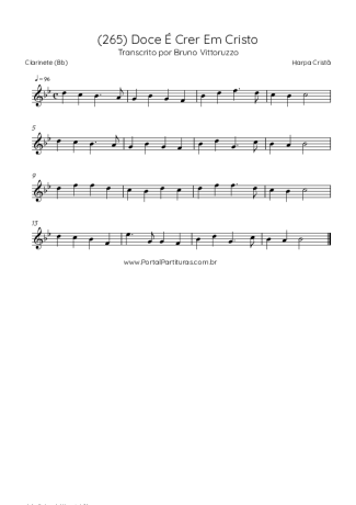 Harpa Cristã (265) Doce É Crer Em Cristo score for Clarinet (Bb)