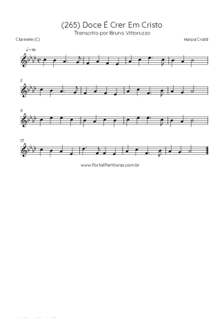 Harpa Cristã (265) Doce É Crer Em Cristo score for Clarinet (C)