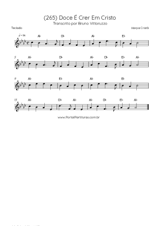 Harpa Cristã (265) Doce É Crer Em Cristo score for Keyboard