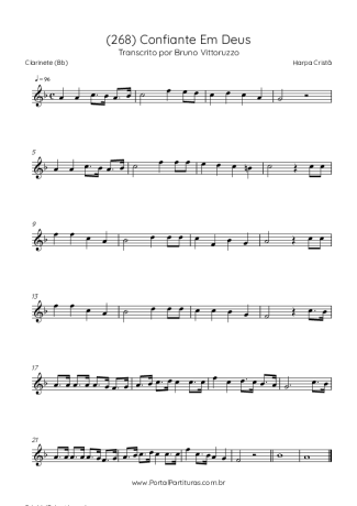 Harpa Cristã (268) Confiante Em Deus score for Clarinet (Bb)