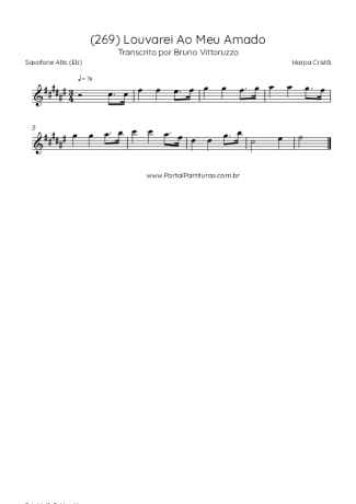 Harpa Cristã (269) Louvarei Ao Meu Amado score for Alto Saxophone