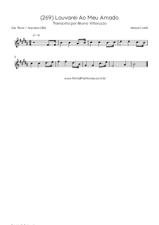 Harpa Cristã (269) Louvarei Ao Meu Amado score for Tenor Saxophone Soprano (Bb)