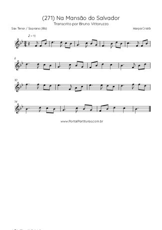 Harpa Cristã (271) Na Mansão Do Salvador score for Tenor Saxophone Soprano (Bb)