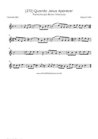 Harpa Cristã (272) Quando Jesus Aparecer score for Clarinet (Bb)