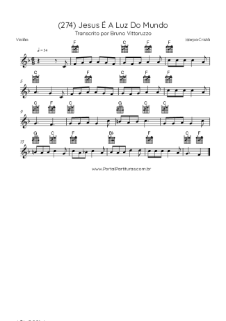 Harpa Cristã (274) Jesus É A Luz Do Mundo score for Acoustic Guitar