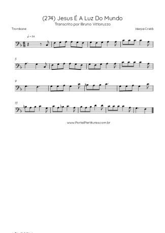 Harpa Cristã (274) Jesus É A Luz Do Mundo score for Trombone