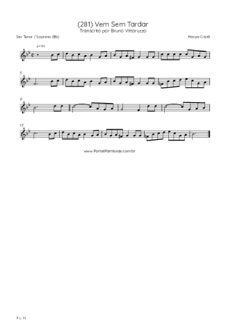 Harpa Cristã (281) Vem Sem Tardar score for Tenor Saxophone Soprano (Bb)