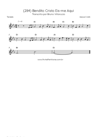 Harpa Cristã (284) Bendito Cristo Eis-me Aqui score for Keyboard