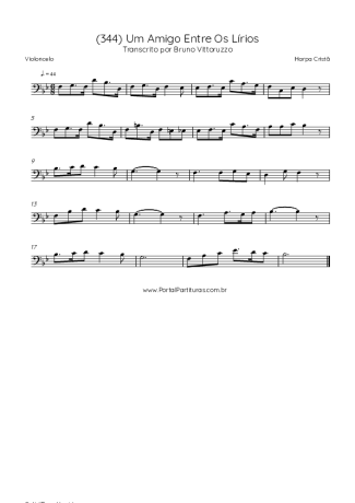 Harpa Cristã (344) Um Amigo Entre Os Lírios score for Cello