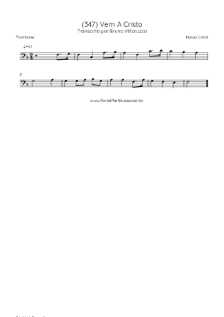 Harpa Cristã (347) Vem A Cristo score for Trombone