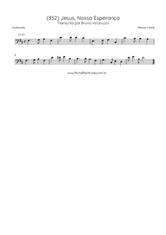 Harpa Cristã (352) Jesus Nossa Esperança score for Cello