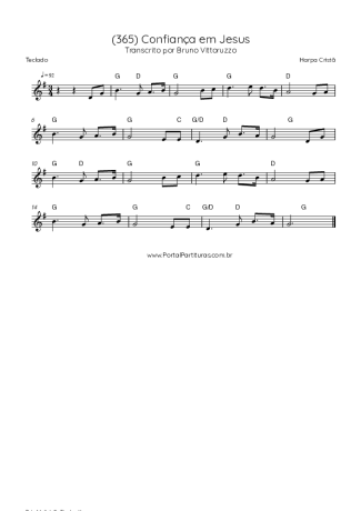 Harpa Cristã (365) Confiança Em Jesus score for Keyboard