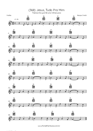 Harpa Cristã (368) Jesus, Tudo Pra Mim score for Acoustic Guitar