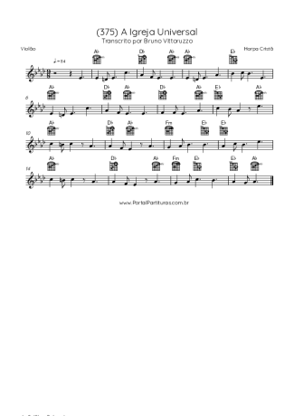 Harpa Cristã  score for Acoustic Guitar