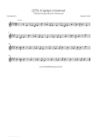 Harpa Cristã (375) A Igreja Universal score for Clarinet (C)